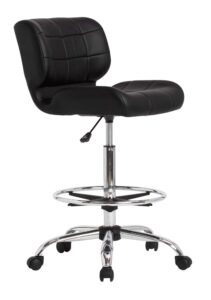 studio designs black crest drafting work chair with foot rest - adjustable height - contoured for desk or drafting table