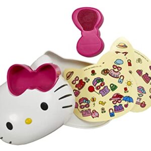 DecoSet® Hello Kitty Style Cake Topper, 4-Piece Decoration Set with Surprise Inside, Bow Stamp and Sticker Sheets for Hours of Fun After the Birthday Party