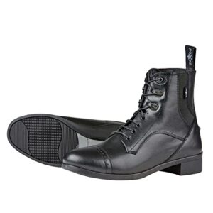 saxon. syntovia lace paddock boots, black, ladies 8