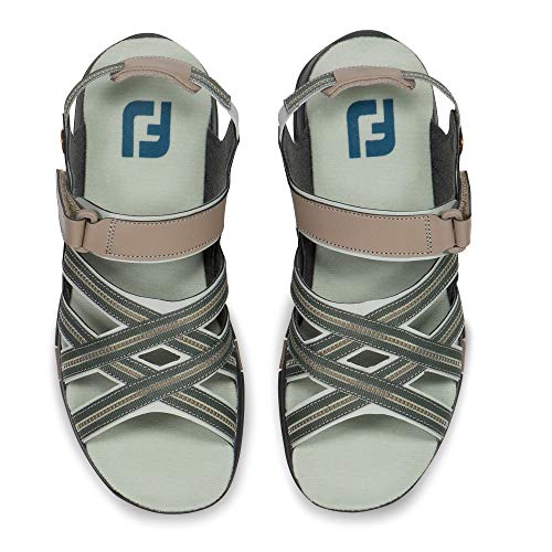 FootJoy Women's Golf Sandals Shoes, tan/Light Grey, 9