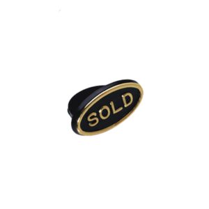 plastic oval sold plugs for jewelry ring trays (black/gold)