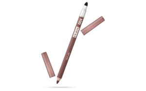 pupa milano true lips blendable lip liner - dual-ended matte lining color and brush - light and creamy, hydrating, high pigment, smudge proof formula - paraben free - 004 plain brown - 0.042 oz