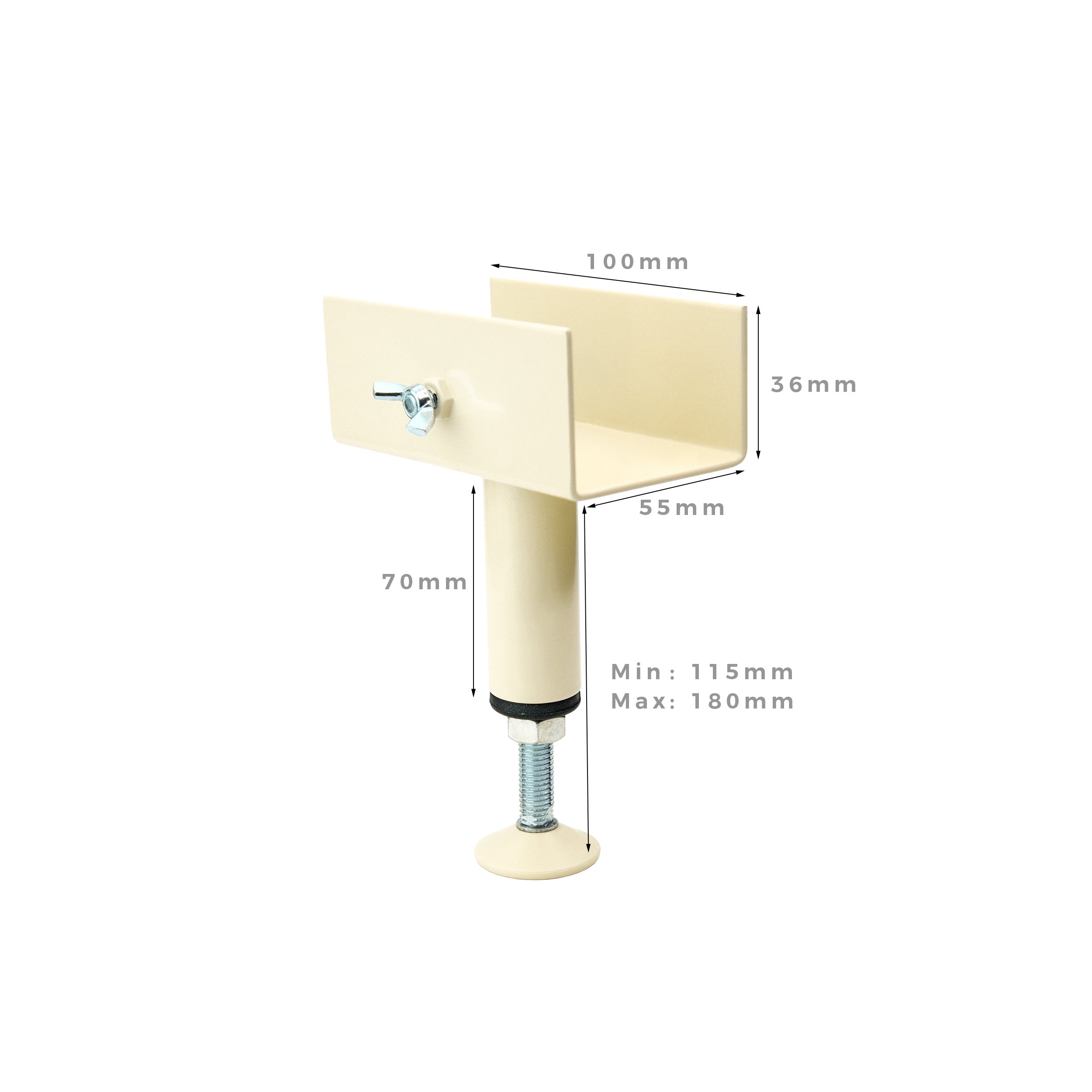 Small Fully Adjustable Universal Centre Rail Support Foot for use with Wooden Bed Frames …