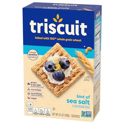 Triscuit Hint of Sea Salt Whole Grain Wheat Crackers, Vegan Crackers, 8.5 oz