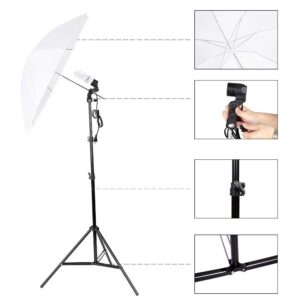 Kshioe Photo Lighting Kit, 2M x 3M/6.6ft x 9.8ft Background Support System and 900W 6400K Umbrellas Softbox Continuous Lighting Kit for Photo Studio Product,Portrait and Video Shoot Photography