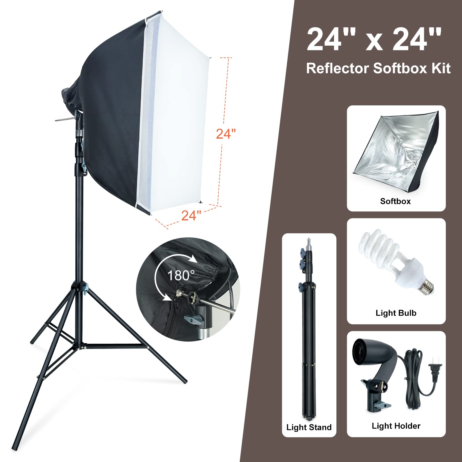 LINCO Lincostore Photo Video Studio Light Kit AM169 - Including 3 Color Backdrops (Black/White/Green) Background Screen