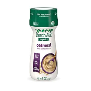 beech-nut organic oatmeal baby cereal canister, 8 ounce