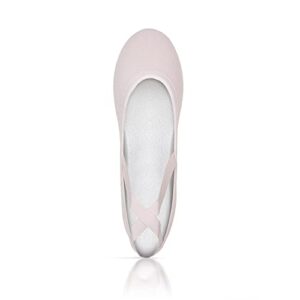 wear moi vesta stretch canvas ballet slippers, light pink, size 40m eu/ 8.5 us (wmvessal40)