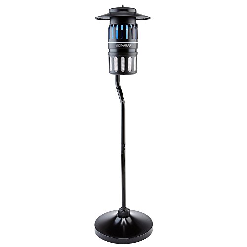 Dynatrap Smokeless Durable All Weather Whisper Quiet 1/2 Acre Coverage Flying Insect Trap with Pole Stand and Water Tray, Black