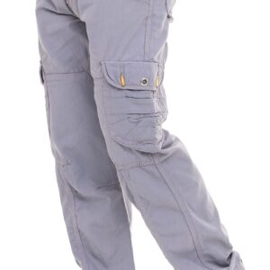 SKYLINEWEARS Men 100% Cotton Tactical Pant Camping Hiking Military Combat Cargo Army Pant Workwear Trousers Gray 36x30