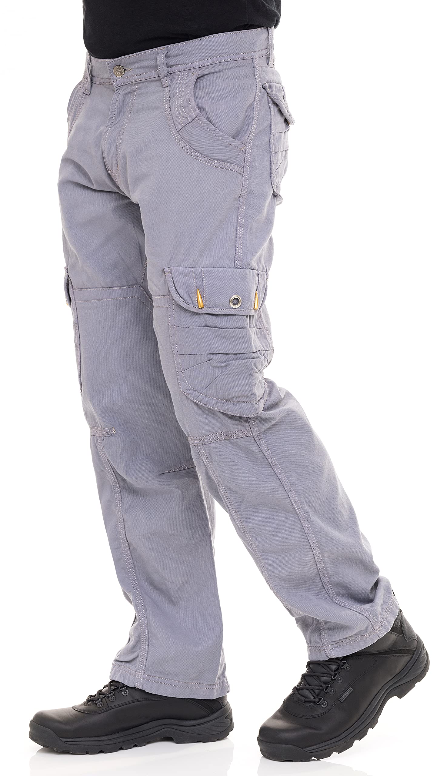 SKYLINEWEARS Men 100% Cotton Tactical Pant Camping Hiking Military Combat Cargo Army Pant Workwear Trousers Gray 36x30