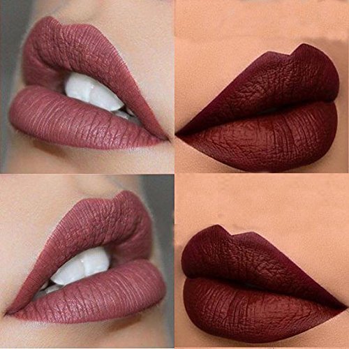 COOSA 3PCS of 3 Colors Madly MATTE Lipstick Non-stick Cup Waterproof Lipgloss-Set A