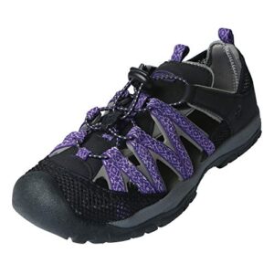 northside women's santa rosa sport sandal, black/violet, size 8 m us