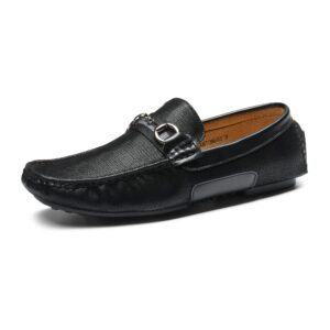 bruno marc mens penny loafers moccasins shoes, 3/black - 10 (santoni-03)