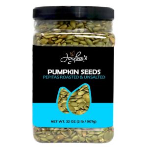 pumpkin seeds pepitas roasted unsalted - 32 oz - 2 lbs | healthy snack | vegan, keto diet friendly | hand-picked | kosher certified | pumpkin seed | jaybee's nuts