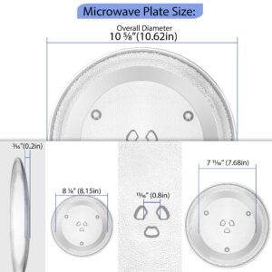 Microwave Plate Replacement 10.6 Inch for WB48X21336 Microwave Oven Turntable Plate - GE Replacement Microwave Glass Plate Fits Many Brands Plates - Rotating Dish Tray For Better Reheating and Cooking