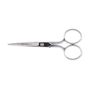 klein tools g405lr scissors, made in usa, embroidery scissor with large ring, great for sewing, fabric, electronics, more, 5-inch