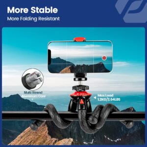Tripod for iPhone, Fotopro Flexible Camera Tripod with Remote for iPhone 15, Waterproof and Anti-Crack Phone Tripod Stand Portable Travel Tripod for Live Streaming Vlogging Video