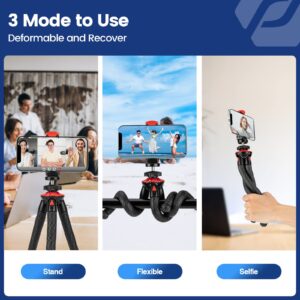 Tripod for iPhone, Fotopro Flexible Camera Tripod with Remote for iPhone 15, Waterproof and Anti-Crack Phone Tripod Stand Portable Travel Tripod for Live Streaming Vlogging Video