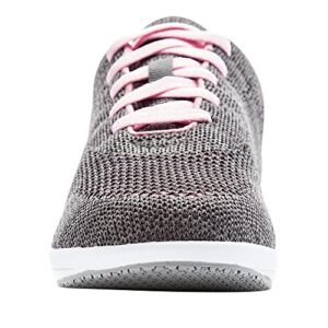 Propét Women's Washable Walker Evolution Shoe, Grey/Pink, 7.5 Wide US