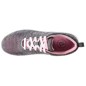 Propét Women's Washable Walker Evolution Shoe, Grey/Pink, 7.5 Wide US