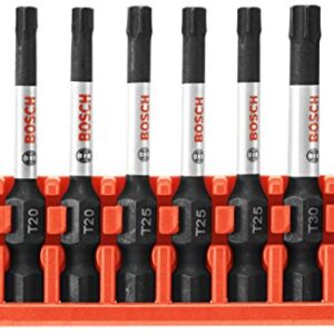 BOSCH CCSTV208 8-Piece Assorted Set 2 In. Impact Tough Torx Power Bits with Clip for Custom Case System