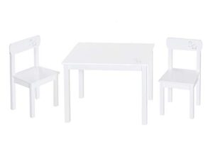 roba: table & 2 chair set: little stars - white wood - children's seating group, toddler & kids, ages 2+