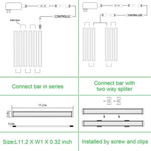 AIBOO LED Under Counter Light Rigid Bar Kit, Plug in Corded 12V LED Under Cabinet Lighting Dimmable with Switch for Counter Shelf Showcase Display Lighting (6 Panels,Daylight White).