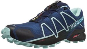 salomon women's speedcross 4 w trail running shoe, poseidon/eggshell blue/black, 8.5 m us
