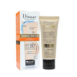 disaar beauty sunscreen foundation face cream body skin protection anti-aging oil control moisturizing care removes peeling 40g pa+++ spf 50+