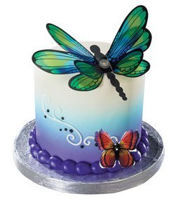 4" X 2" Round Cake Decoration Fake Cake Foam Dummy with Butterfly Cake Topper