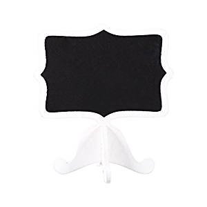 yosoo 10pcs mini wooden chalkboard blackboard message table number sign with base stand for wedding party decor (white)