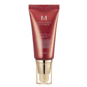 missha m perfect bb cream no 31.golden beige for medium/deep with neutral skin tone spf 42 pa +++ 1.69 fl oz - tinted moisturizer for face with spf