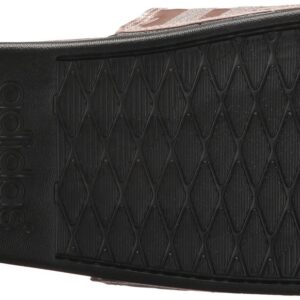 adidas Women's Adilette Comfort Slides Sandal, Vapour Grey Metallic/Vapour Grey Metallic/Core Black, 10