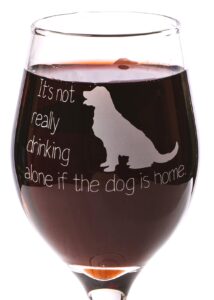 funny guy mugs dog is home wine glass, 11-ounce - fun dog lovers wine glasses with sayings