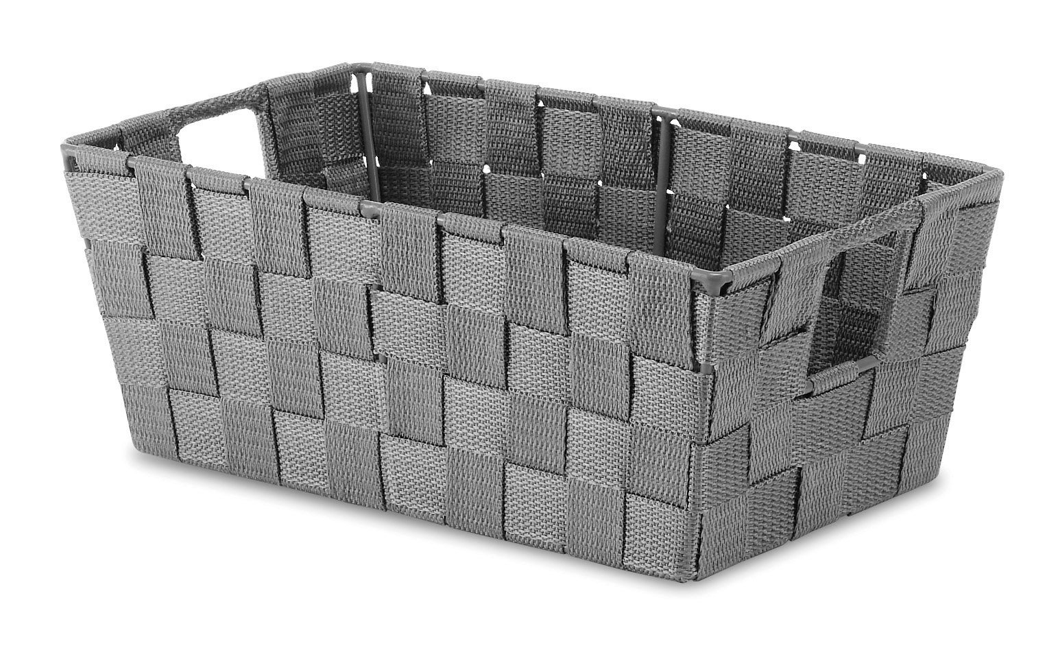 Whitmor Woven Strap Small Shelf Tote Savvy Gray, 1 Count (Pack of 1)