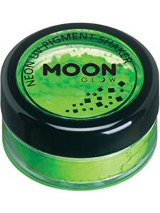 moon glow - blacklight neon uv pigment shaker 0.1oz green – glows brightly under blacklights/uv lighting!