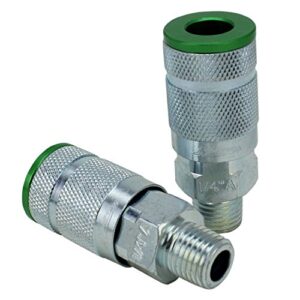 Milton ColorFit Coupler & Plug Kit (14 Piece), A-Style 1/4 NPT Green, S-314AKIT