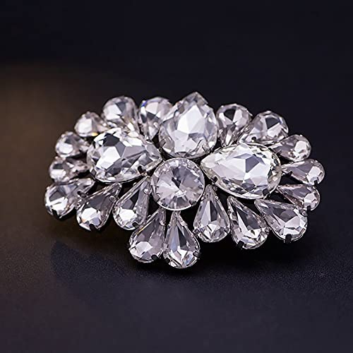 Ruihfas 2Pcs Bling Bling Crystal Rhinestones Wedding Party Prom Shoe Clips Buckles Decorations for Women 1.57×2.44inch