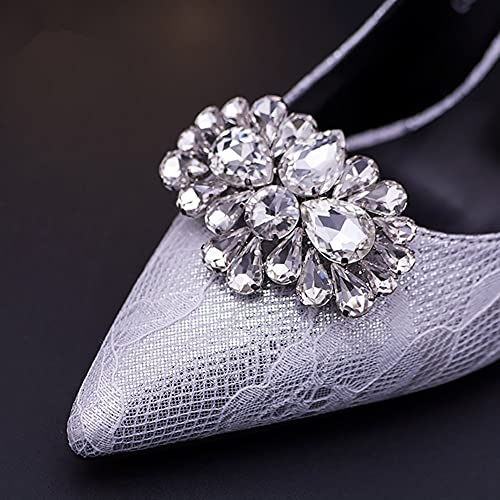 Ruihfas 2Pcs Bling Bling Crystal Rhinestones Wedding Party Prom Shoe Clips Buckles Decorations for Women 1.57×2.44inch