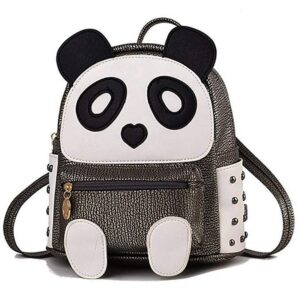h&n fashion cute panda backpack for girls and boys leather small travel shoulder/book bag