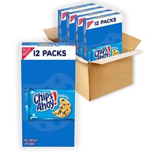 CHIPS AHOY! Original Chocolate Chip Cookies, 48 Snack Packs (4 Cookies Per Pack, 4 Boxes)