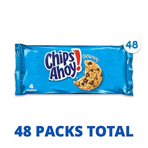 CHIPS AHOY! Original Chocolate Chip Cookies, 48 Snack Packs (4 Cookies Per Pack, 4 Boxes)