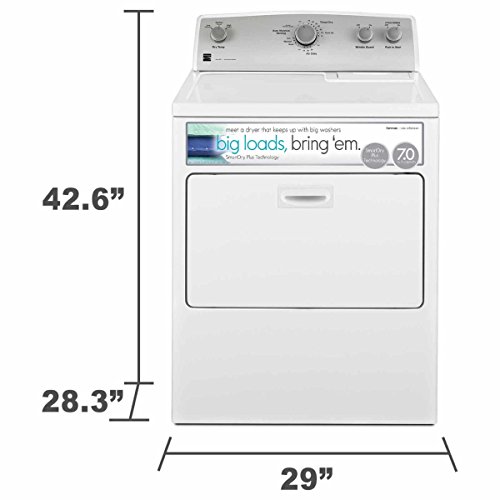 Kenmore 29" Front Load Electric Dryer with Wrinkle Guard and 7.0 Cubic Ft. Total Capacity, White