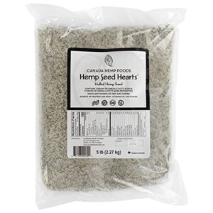 canada hemp foods hemp seed hearts - protein and omega superfood, for humans and animals - non-gmo, vegan, gluten free - 5lb bag