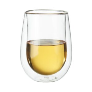 zwilling j.a. henckels double-wall stemless white wine glass set, 10 fl. oz, 2-pc