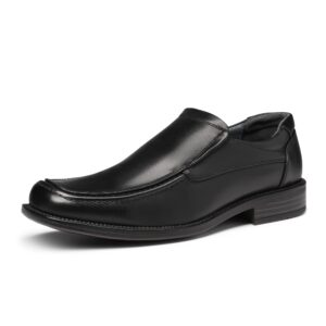 bruno marc men's goldman-02 black slip on leather lined square toe dress loafers shoes for casual weekend formal work - 13 m us