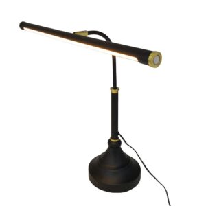 homefocus - led piano desk lamp with touch dimmer,piano lamp,desk lamp,reading lamp for home office,adjustable height,multi-functional,led 5w,3000k,metal,black+bronze,