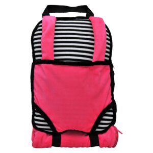 THE QUEEN'S TREASURES Pink, White and Black Doll Carrier Backpack and Doll Sleeping Bag, Compatible with 18" American Girl & 15 in Bitty Babies. Doll NOT Included