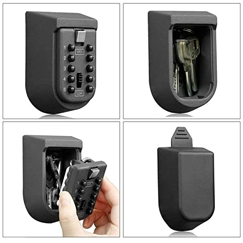 imurz Key Lock Box for Outside,Combination Lockbox for House Keys with Code,Hide a Key Outdoor Waterproof,Key Safe Wall Mounted for Home, Office, Garage,Apartment,Store,Spare Key Storage (Grey)